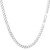 14k White Gold Comfort Curb Chain Necklace, 3.6mm fine designer jewelry for men and women